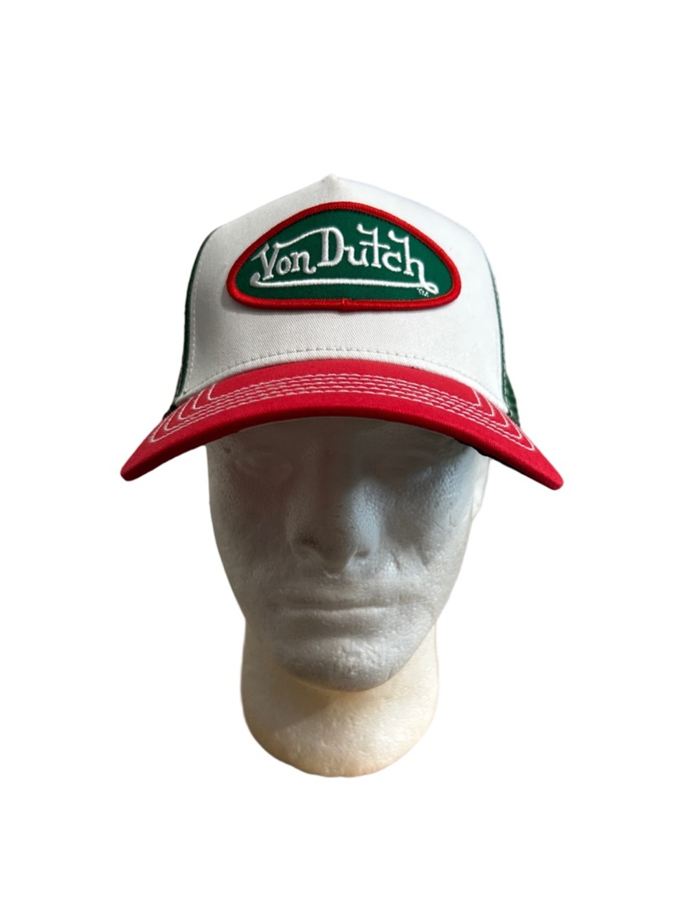 Von Dutch Red, White & Green Logo Trucker Hat